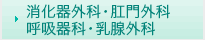 消化器外科・肛門科・呼吸器科・乳腺外科